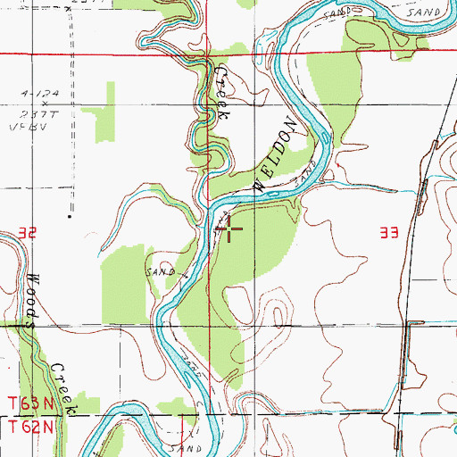 Topographic Map of West Muddy Creek, MO