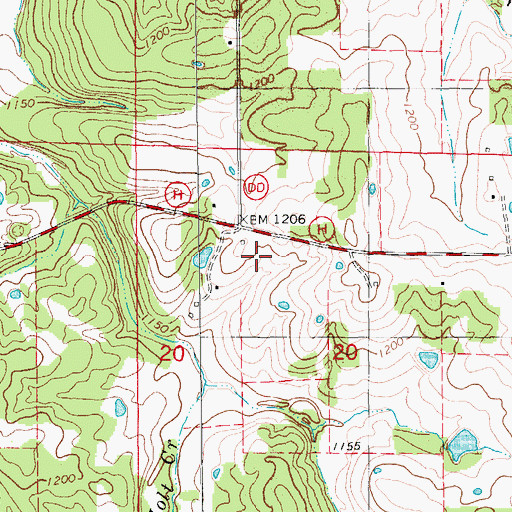 Topographic Map of West Ozark School, MO