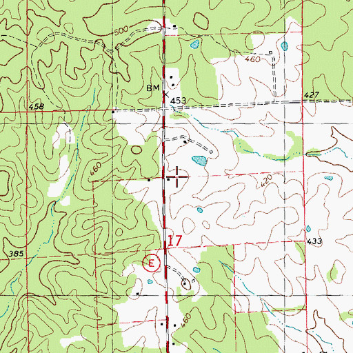 Topographic Map of West Point School, MO