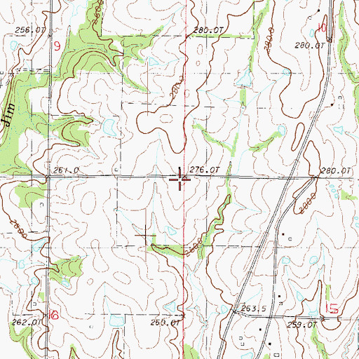 Topographic Map of West Prairie School (historical), MO