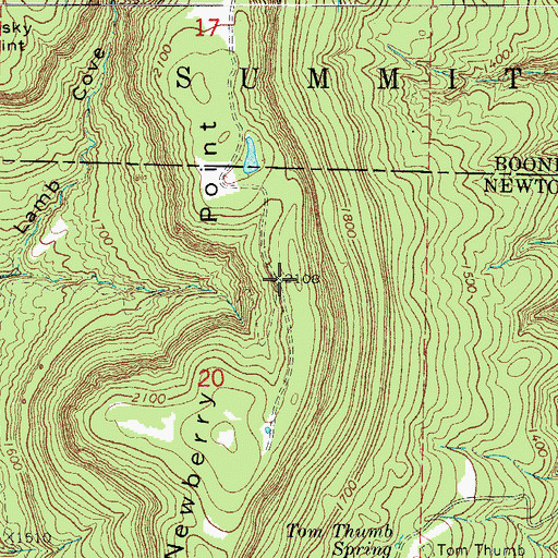Topographic Map of Newberry Point, AR