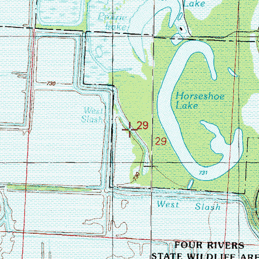 Topographic Map of West Slash, MO
