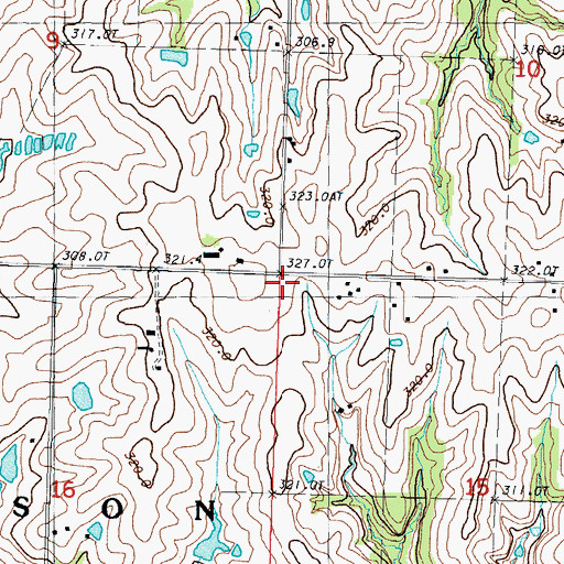 Topographic Map of West Star School (historical), MO