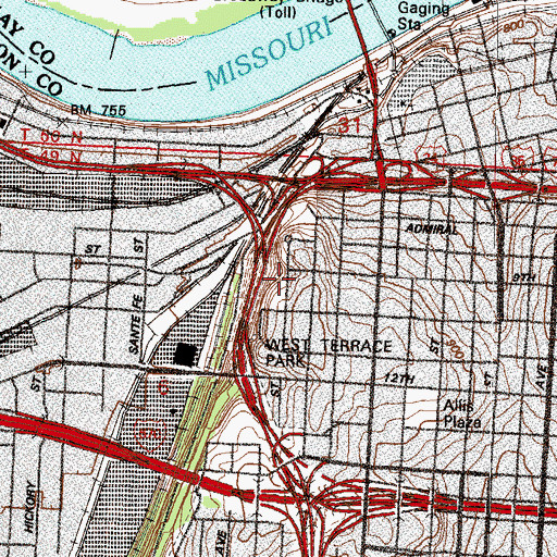Topographic Map of West Terrace Park, MO