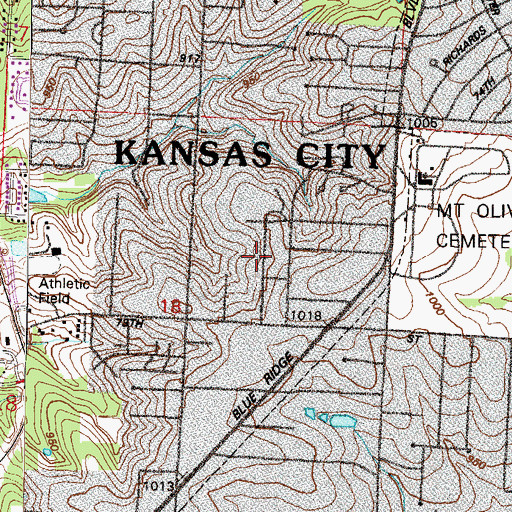 Topographic Map of Westridge Elementary School, MO