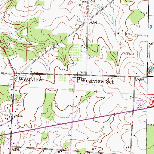 Topographic Map of Westview Elementary School, MO