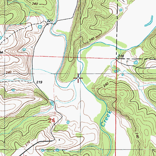 Topographic Map of Wet Glaize Creek, MO