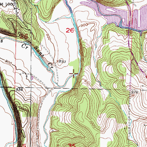 Topographic Map of Wetzel Branch, MO