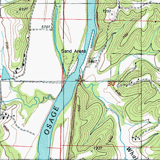Topographic Map of Whalen Creek, MO