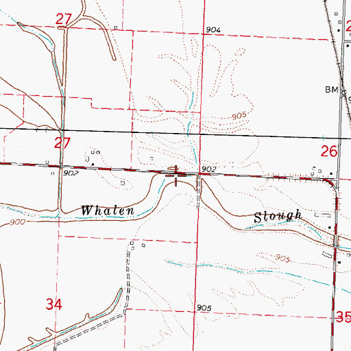 Topographic Map of Whalen Slough, MO