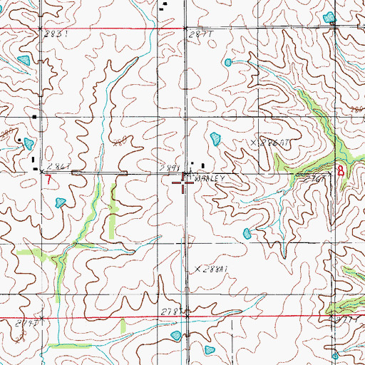 Topographic Map of Whaley School, MO
