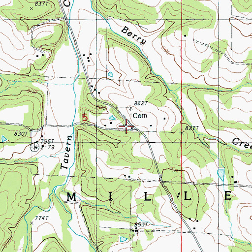 Topographic Map of Wheeler School, MO