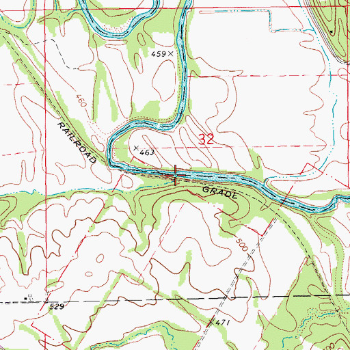 Topographic Map of Whitcomb Branch, MO