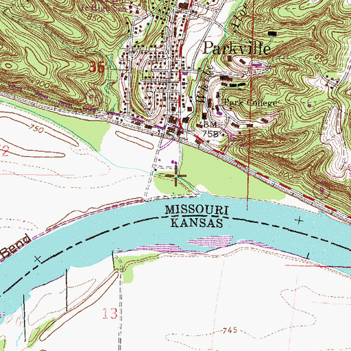 Topographic Map of White Aloe Branch, MO