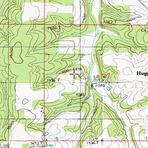 Topographic Map of White Cemetery, MO
