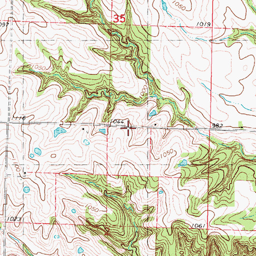 Topographic Map of White Chapel School (historical), MO