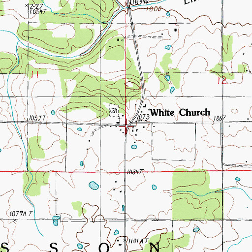 Topographic Map of White Church, MO