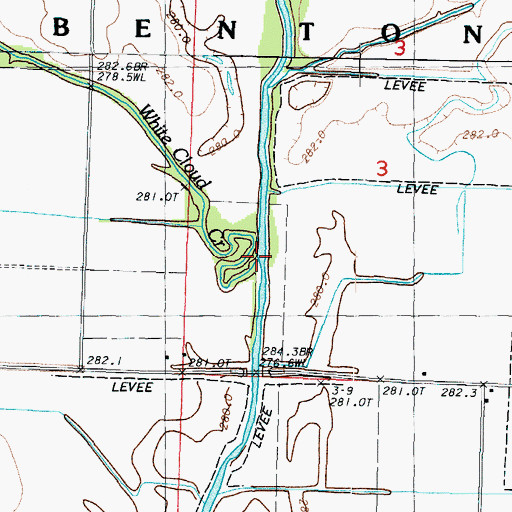 Topographic Map of White Cloud Creek, MO