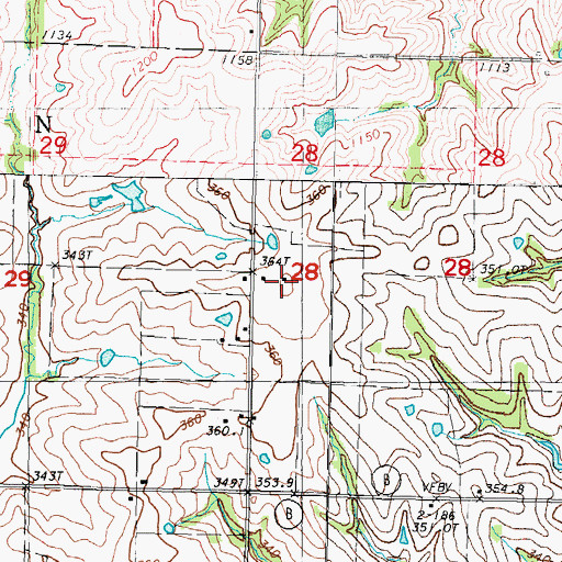 Topographic Map of White Cloud School, MO