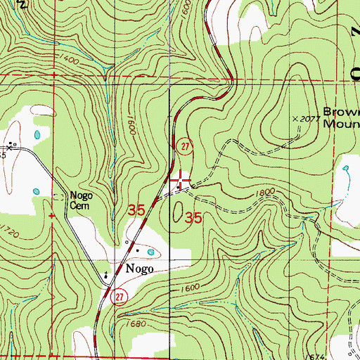 Topographic Map of Nogo School, AR