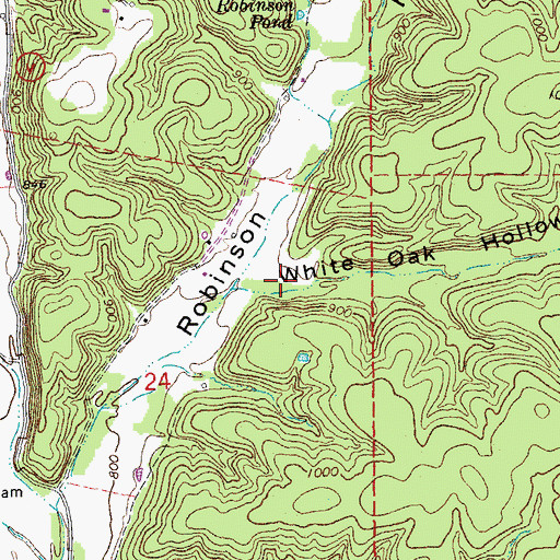 Topographic Map of White Oak Hollow, MO