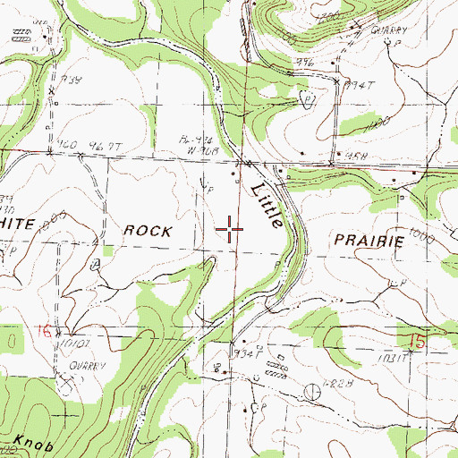 Topographic Map of White Rock Prairie, MO