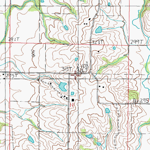 Topographic Map of White Oak School (historical), MO