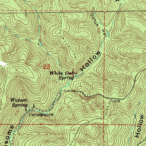 Topographic Map of White Oak Spring, MO