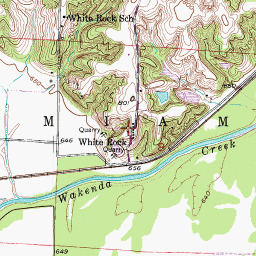 Topographic Map of White Rock, MO