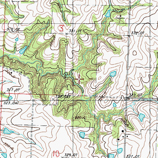 Topographic Map of Whiteoak School (historical), MO