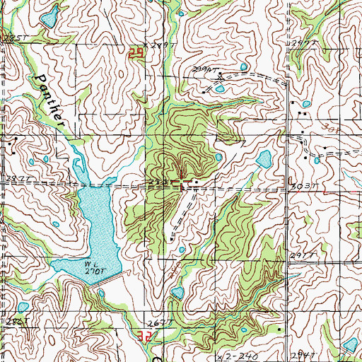 Topographic Map of Whiteoak School (historical), MO