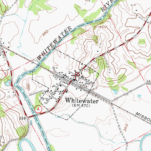 Topographic Map of Whitewater, MO