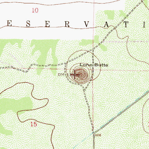Topographic Map of Lone Butte, AZ