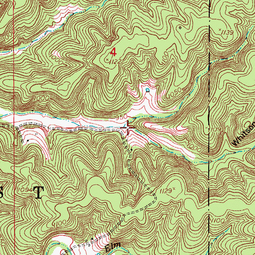 Topographic Map of Whitson Hollow, MO