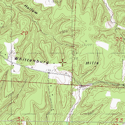 Topographic Map of Whittenburg Hills, MO