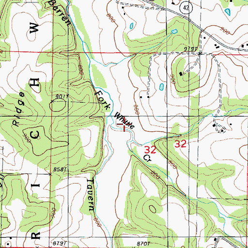 Topographic Map of Whittle Creek, MO