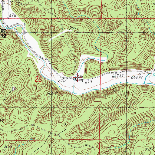 Topographic Map of Wick Hollow, MO
