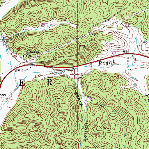 Topographic Map of Wiggers Hollow, MO