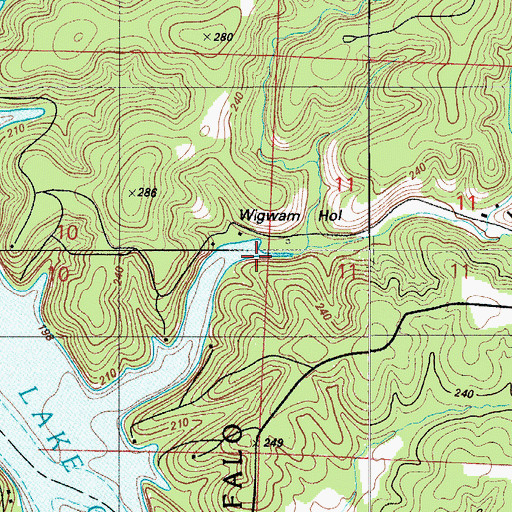 Topographic Map of Wigwam Hollow, MO