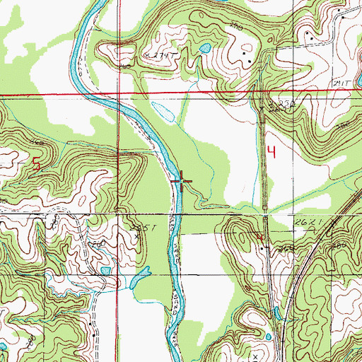 Topographic Map of Wildcat Creek, MO
