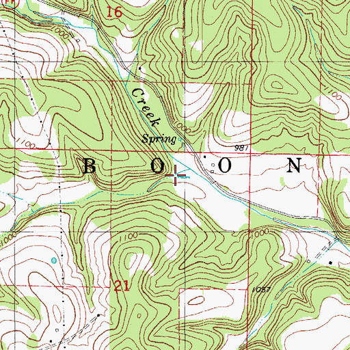 Topographic Map of Wildcat Creek, MO