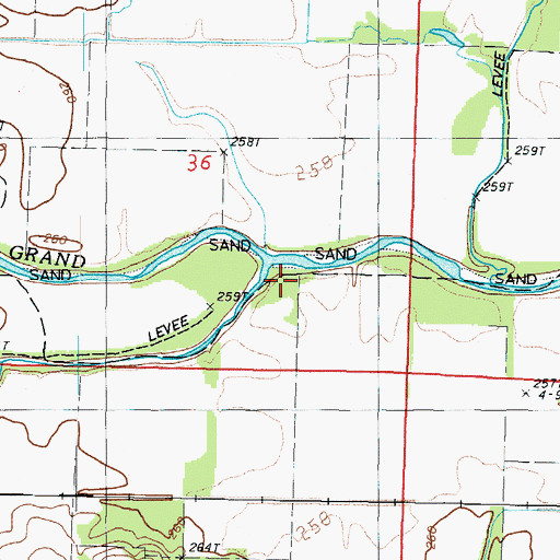 Topographic Map of Wildcat Creek, MO