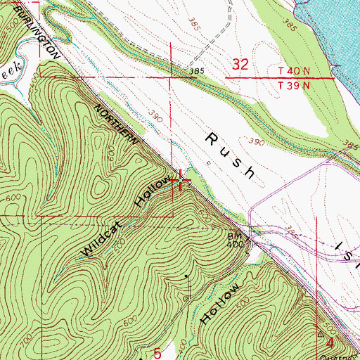 Topographic Map of Wildcat Hollow, MO