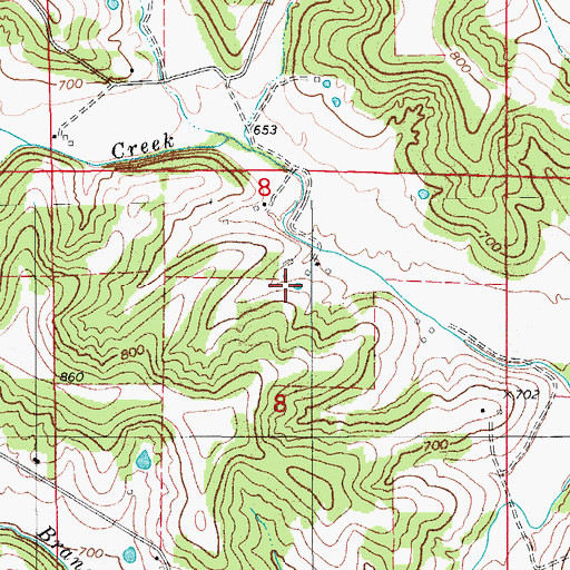 Topographic Map of Wildcat School, MO