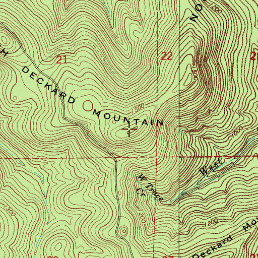 Topographic Map of North Deckard Mountain, AR