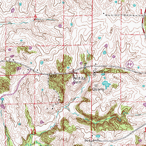 Topographic Map of Wilhite Cemetery, MO