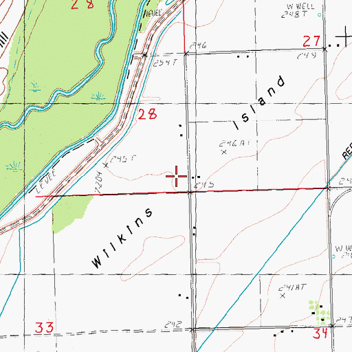Topographic Map of Wilkins Island, MO