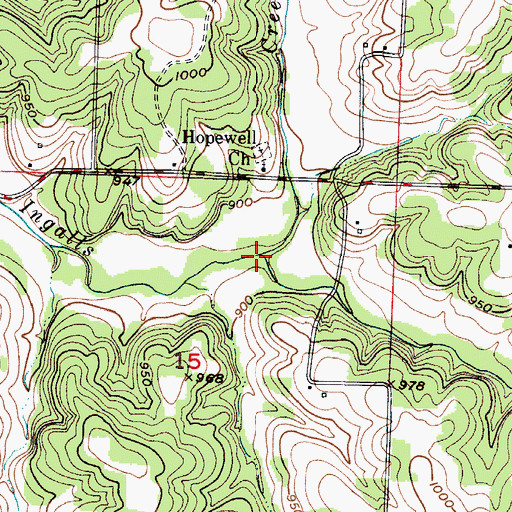 Topographic Map of Wilkinson Creek, MO