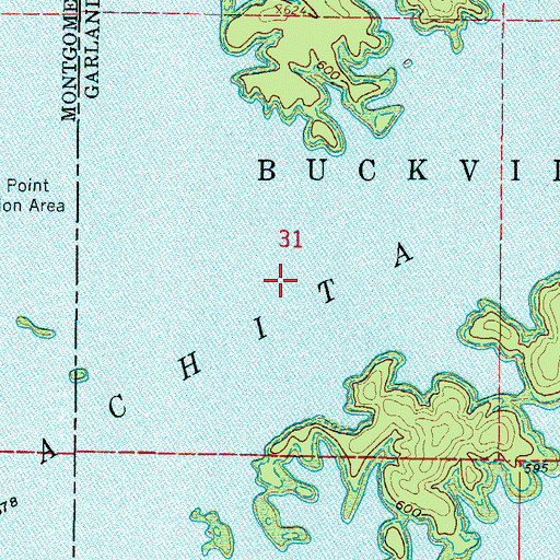 Topographic Map of North Fork Ouachita River, AR