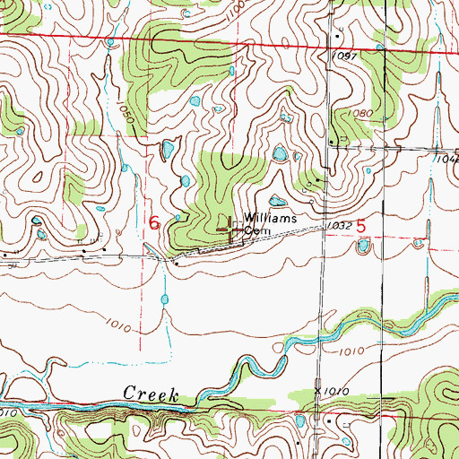 Topographic Map of Williams Cemetery, MO